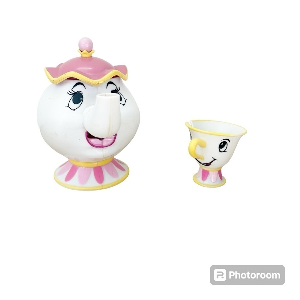 Vintage Disneyโs Beauty and the Beast (plastic) Mrs. Potts & Chip Bundle & Save